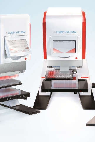 Precise and semi-automatic pipettor with 96 or 384 pipetting channels for easy and fast filling of 96- and 384-well microplates without the use of a computer. Applications like replication and reformatting, medium exchange as well as serial dilution can be executed reproducible and convenient.